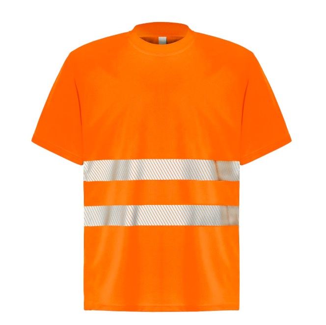 Orange High-visibility Technical T-shirt for Printing